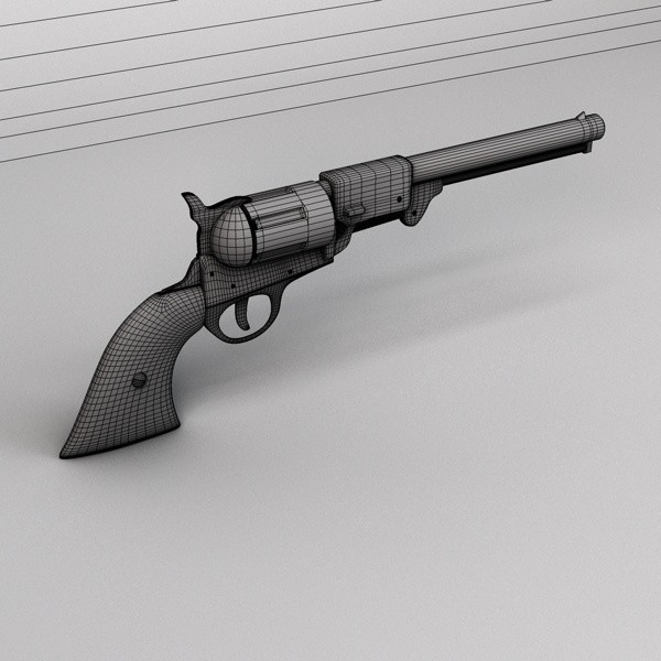 circa confederate pistol revolver 3d model - Confederate Pistol by tdubic