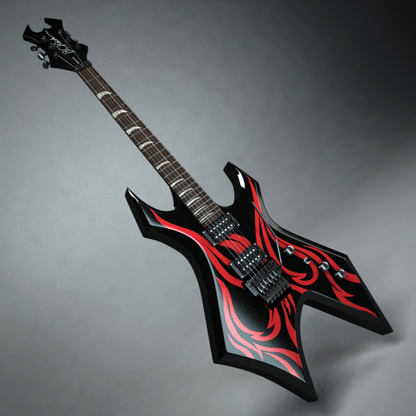 3d rich warlock electric guitar - BC Rich Warlock by Render Steel