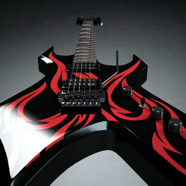 3d rich warlock electric guitar - BC Rich Warlock by Render Steel