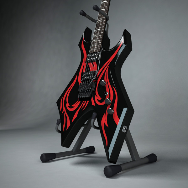 3d rich warlock electric guitar - BC Rich Warlock by Render Steel