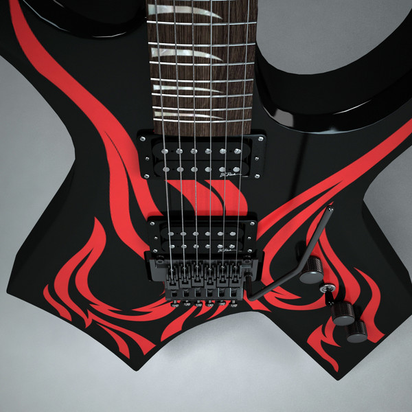3d rich warlock electric guitar - BC Rich Warlock by Render Steel