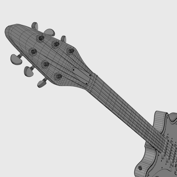 3d model red brian electric guitar - Brian May Guitar by Render Steel