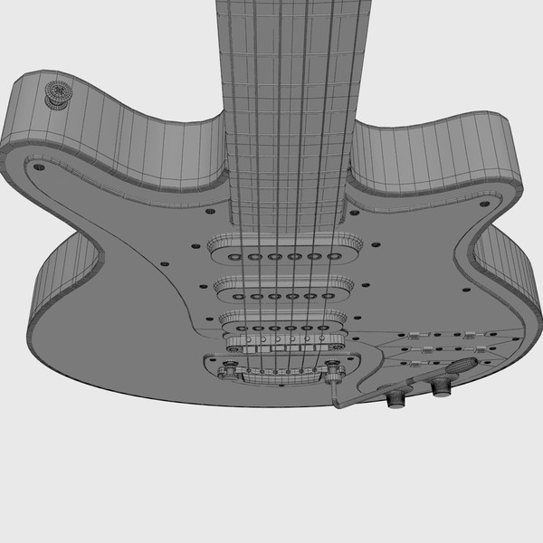 3d model red brian electric guitar - Brian May Guitar by Render Steel