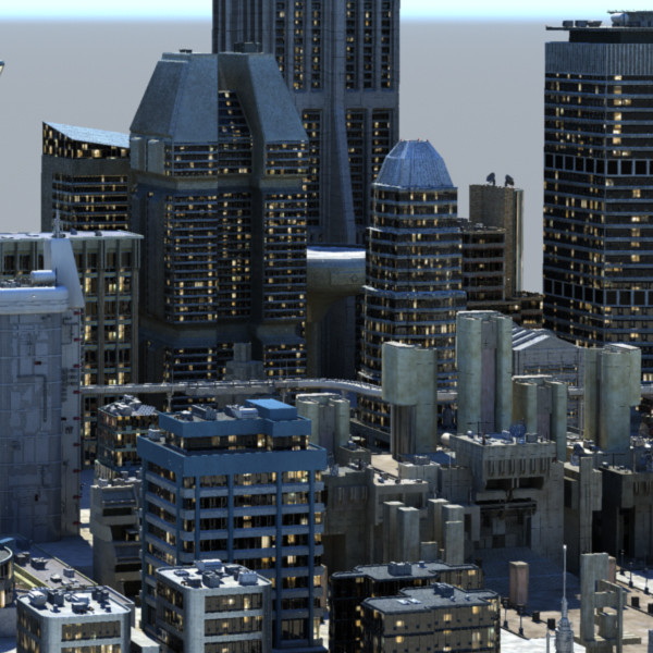 3d res scifi city buildings - High Res Scifi City by dastolidigital