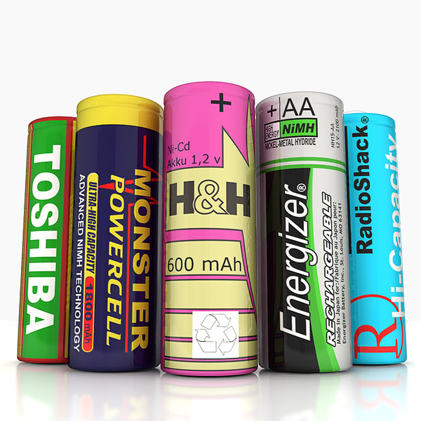 3d batterys toshiba energizer model - 5 Batterys (+ Duracell) by NesAn Studio
