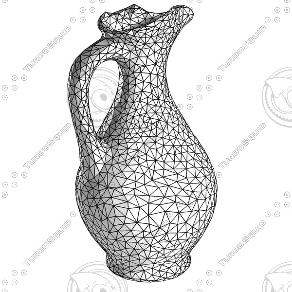 ceramic jug handle 3d model - Ceramic jug with handle by edikm1