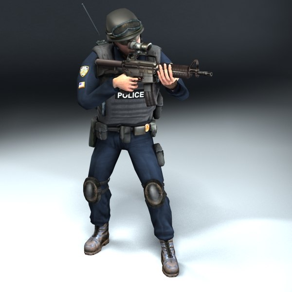 police swat rigged 3d max - Police SWAT Rigged... by ES3DStudios