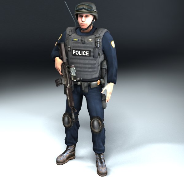police swat rigged 3d max - Police SWAT Rigged... by ES3DStudios