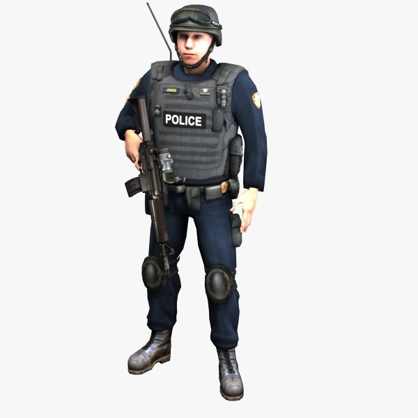 police swat rigged 3d max - Police SWAT Rigged... by ES3DStudios