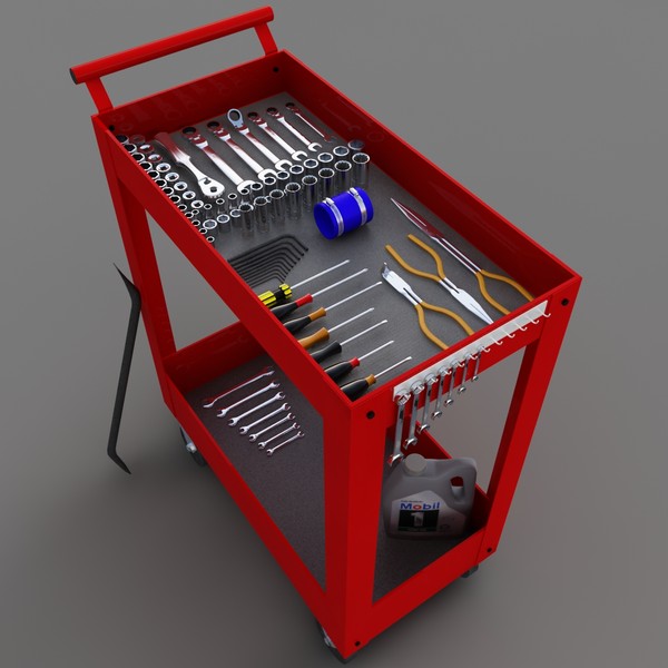 utility cart tools 3d max - Utility Cart... by redline_or_nothing