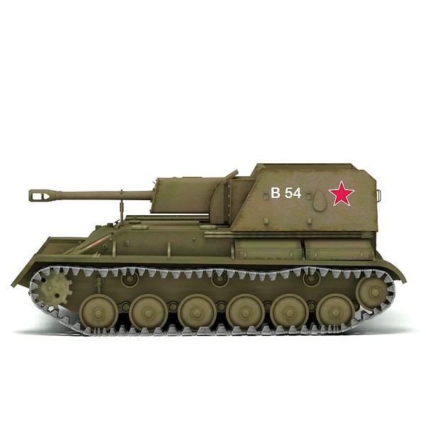 ww2 self propelled gun 3d model - SU 76 self propelled gun by Sandu_Bublic