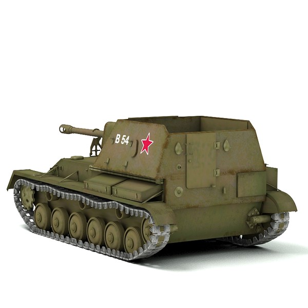 ww2 self propelled gun 3d model - SU 76 self propelled gun by Sandu_Bublic