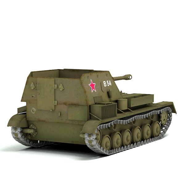 ww2 self propelled gun 3d model - SU 76 self propelled gun by Sandu_Bublic