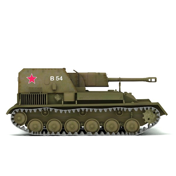 ww2 self propelled gun 3d model - SU 76 self propelled gun by Sandu_Bublic