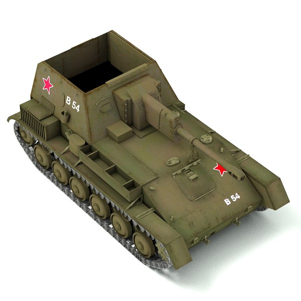 ww2 self propelled gun 3d model - SU 76 self propelled gun by Sandu_Bublic