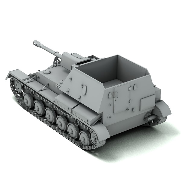 ww2 self propelled gun 3d model - SU 76 self propelled gun by Sandu_Bublic