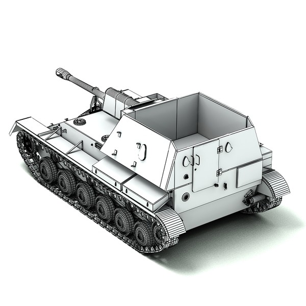ww2 self propelled gun 3d model - SU 76 self propelled gun by Sandu_Bublic