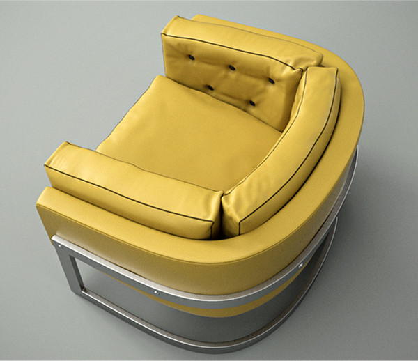 modern leather armchair 3d 3ds - Modern leather armchair by btbt