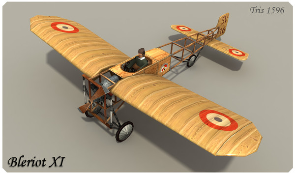 bleriot xi 3d max - Bleriot XI Low Poly by alienpioneer