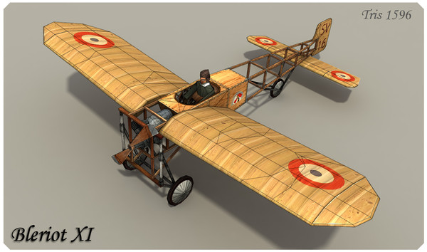 bleriot xi 3d max - Bleriot XI Low Poly by alienpioneer