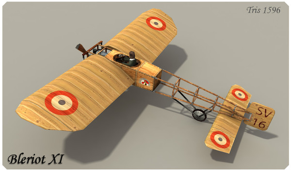 bleriot xi 3d max - Bleriot XI Low Poly by alienpioneer