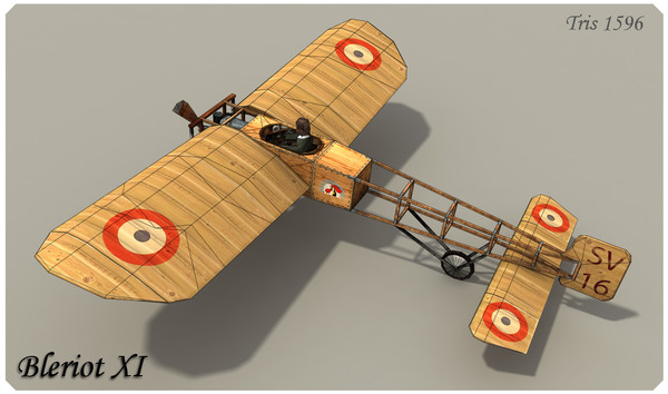 bleriot xi 3d max - Bleriot XI Low Poly by alienpioneer