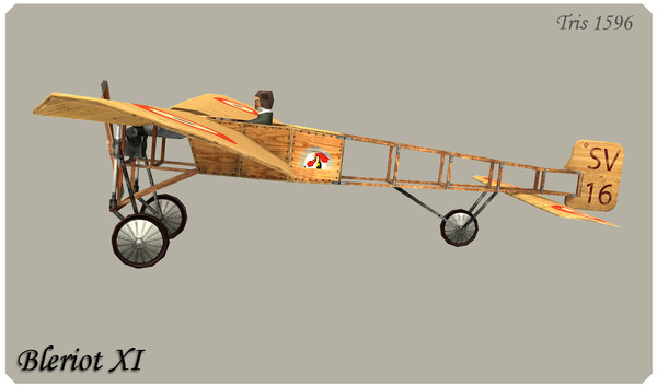 bleriot xi 3d max - Bleriot XI Low Poly by alienpioneer