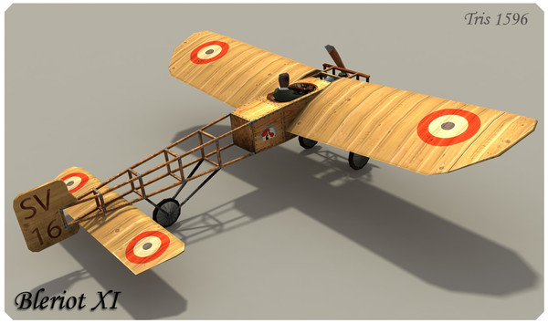 bleriot xi 3d max - Bleriot XI Low Poly by alienpioneer