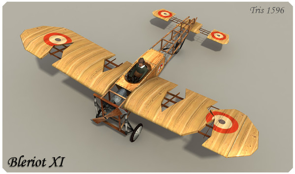bleriot xi 3d max - Bleriot XI Low Poly by alienpioneer