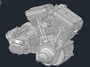 v twin motor engine 3d dwg