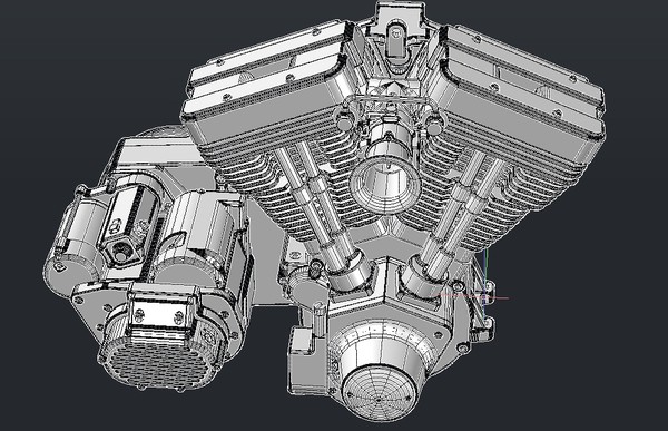 v twin motor engine 3d model - V Twin Engine by l2003coatl