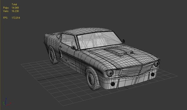 3dsmax mustang shelby - mustang shelby lowpoly by systemerror