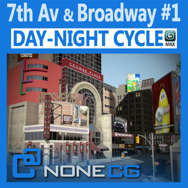 3d new york broadway 7th model - 7th Avenue & Broadway set 1 by NONECG