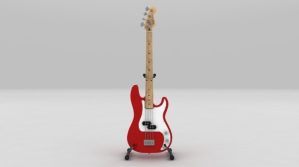 fender precision bass electric guitar 3d model - Fender Precision Bass by Render Steel