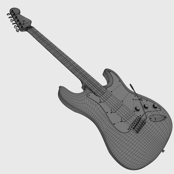 fender stratocaster guitar 3d 3ds - Fender Stratocaster by Render Steel