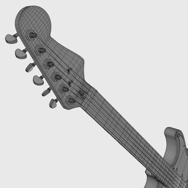 fender stratocaster guitar 3d 3ds - Fender Stratocaster by Render Steel