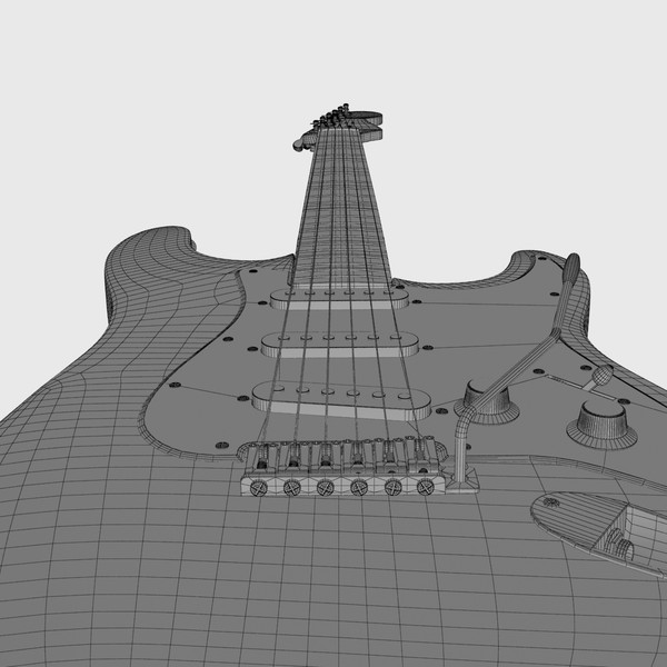 fender stratocaster guitar 3d 3ds - Fender Stratocaster by Render Steel