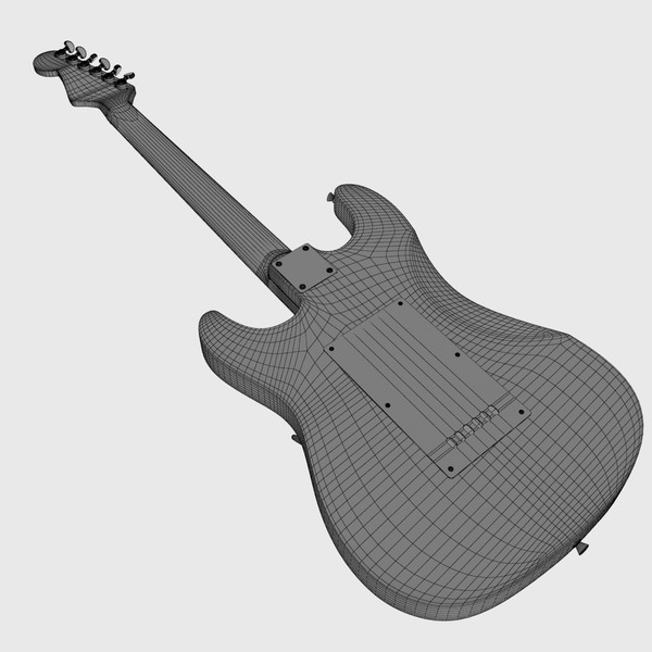 fender stratocaster guitar 3d 3ds - Fender Stratocaster by Render Steel
