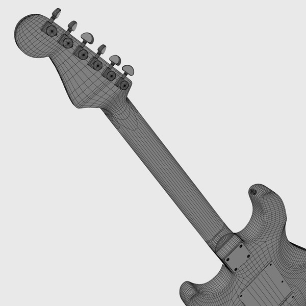 fender stratocaster guitar 3d 3ds - Fender Stratocaster by Render Steel