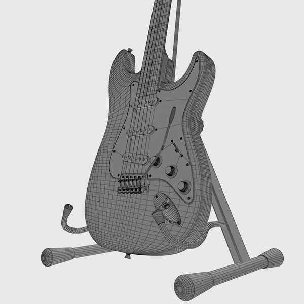 fender stratocaster guitar 3d 3ds - Fender Stratocaster by Render Steel