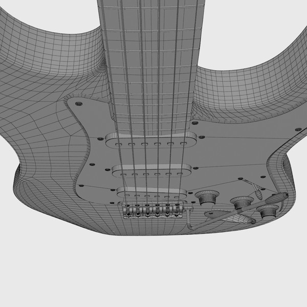 fender stratocaster guitar 3d 3ds - Fender Stratocaster by Render Steel