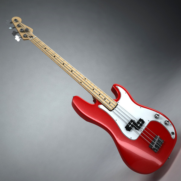 fender precision bass electric guitar 3d model - Fender Precision Bass by Render Steel