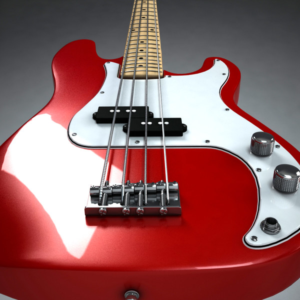 fender precision bass electric guitar 3d model - Fender Precision Bass by Render Steel