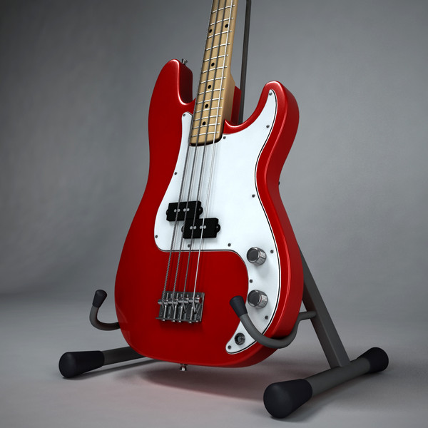 fender precision bass electric guitar 3d model - Fender Precision Bass by Render Steel