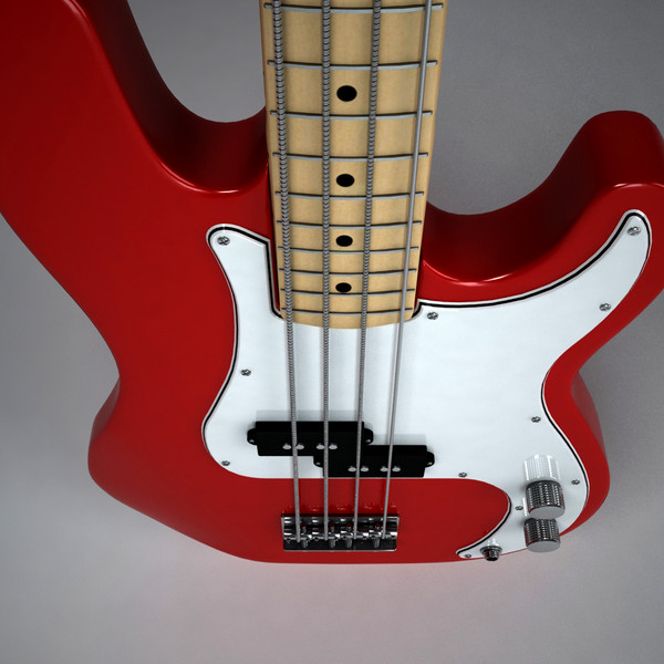 fender precision bass electric guitar 3d model - Fender Precision Bass by Render Steel