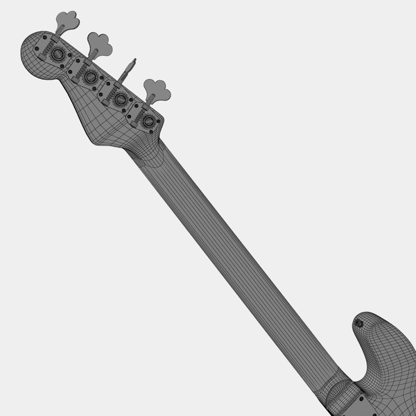 fender precision bass electric guitar 3d model - Fender Precision Bass by Render Steel