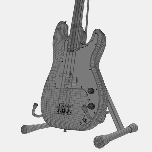 fender precision bass electric guitar 3d model - Fender Precision Bass by Render Steel