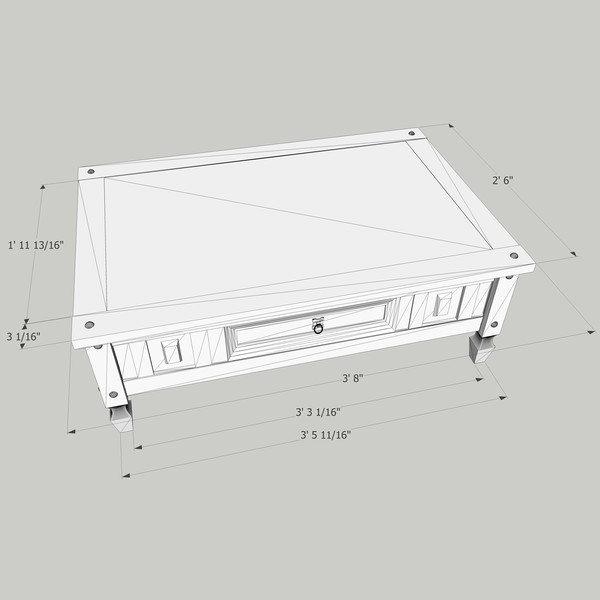 corona coffee table 3d dwg - Corona Coffee Table by chaosfractal