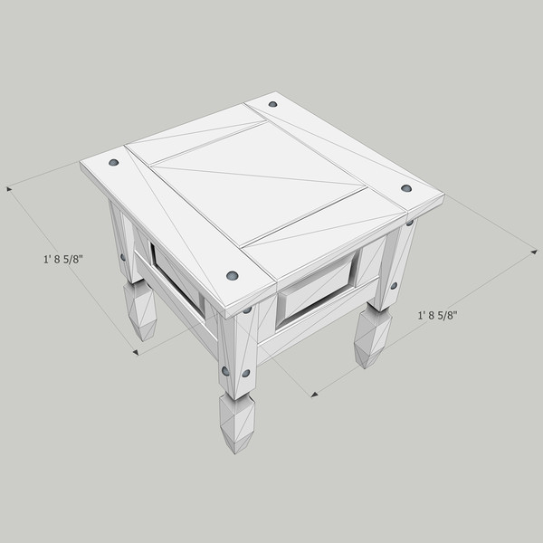 corona coffee table 3d dwg - Corona Coffee Table by chaosfractal