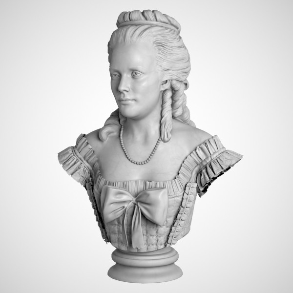 3d lady bust baroque - Baroque Lady Bust by clay master